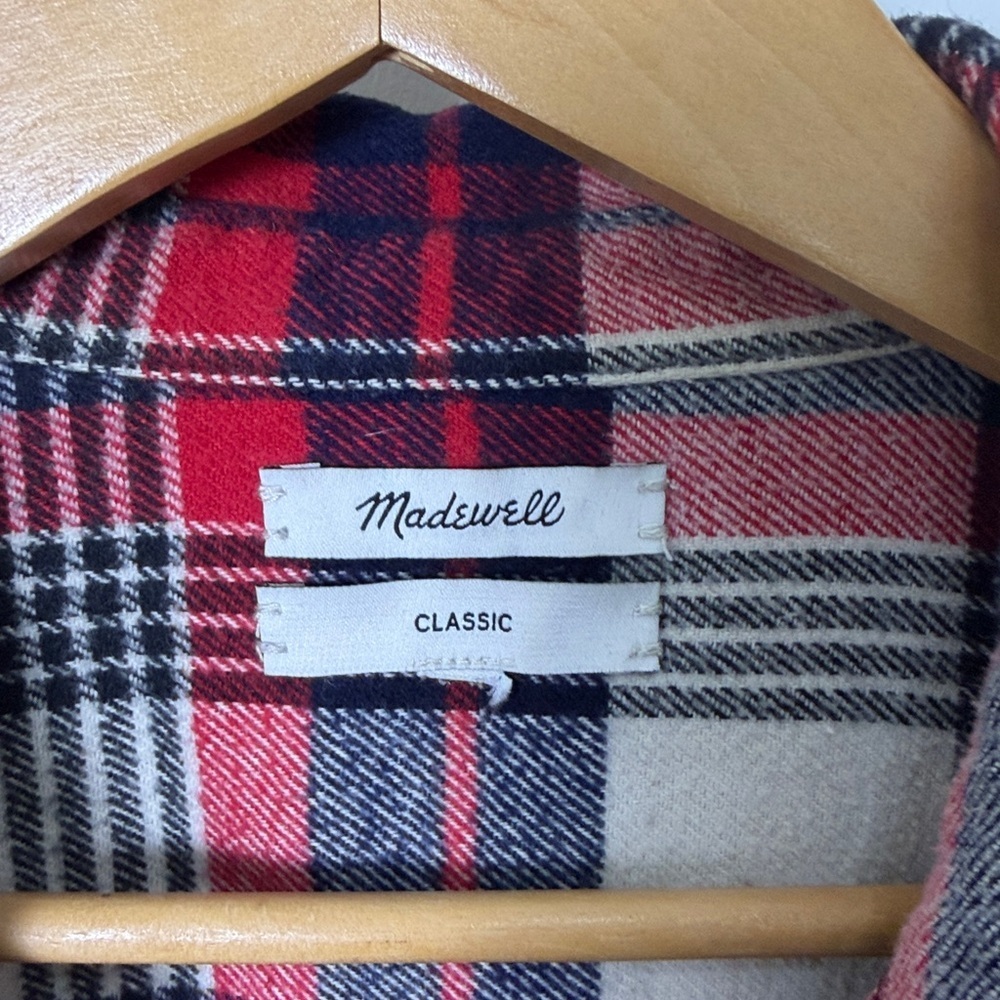 Madewell womens Classic Flannel Ex-boyfriend button down shirt size medium - Picture 7 of 8